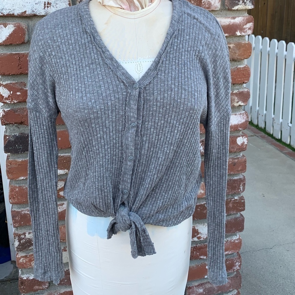⚾️Ribbed Tie Front Lightweight Shirt